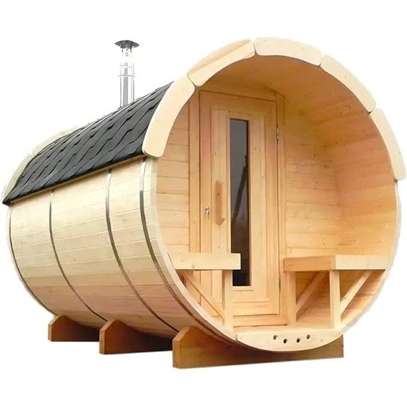 ZONEMEL Outdoor Barrel Sauna with Wood Stove