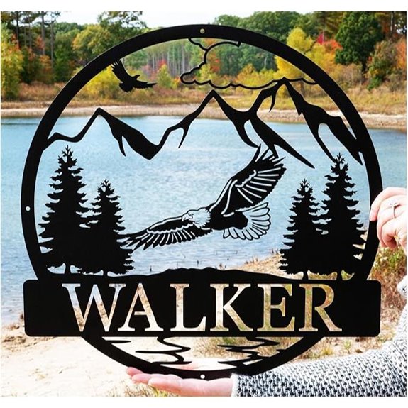 Custom Outdoor Eagle Monogram Wall Art