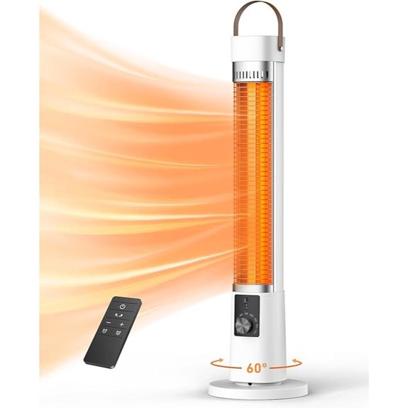 Outdoor Infrared Patio Heater with Oscillation & Timer