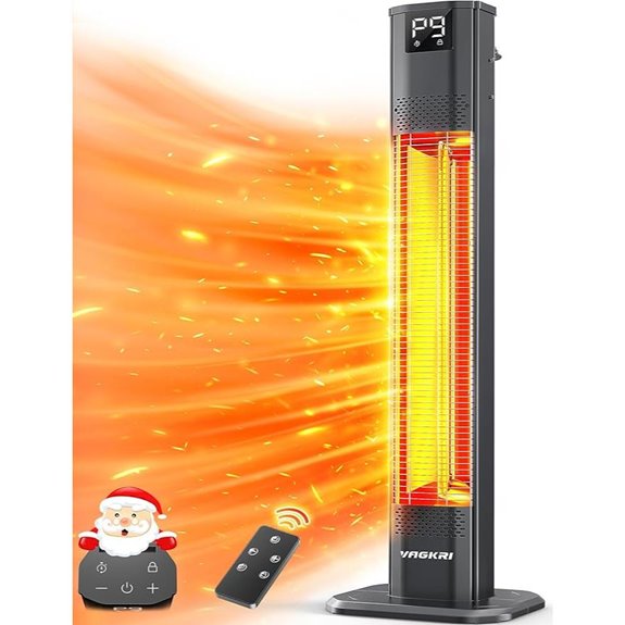 VAGKRI Outdoor Infrared Patio Heater with Remote