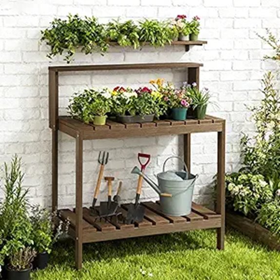 Psilvam Outdoor Potting Bench with Storage