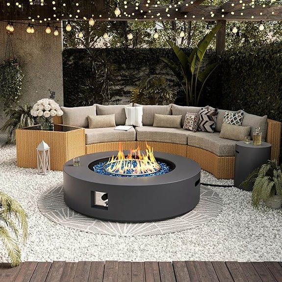 UPHA 42-inch Outdoor Propane Fire Pit with Cover