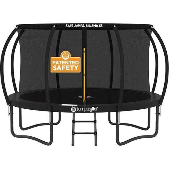 JumpZylla Outdoor Trampoline with Enclosure and Ladder
