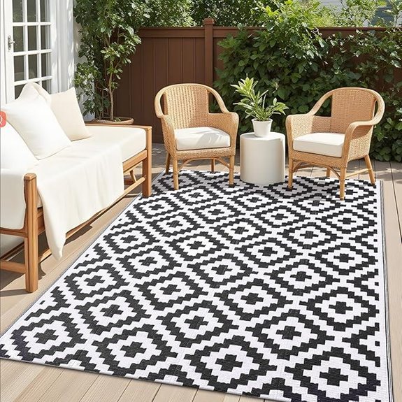 OLANLY Waterproof Outdoor Rug 5x8 ft for Porch