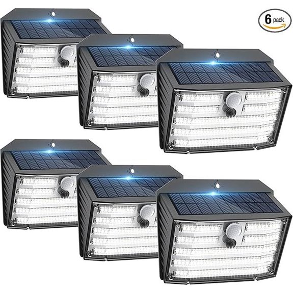 Solar Motion Lights Outdoor 6 Pack Waterproof Security Lights