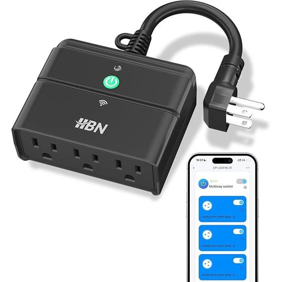 HBN Outdoor Smart Plug with 3 Outlets Wi-Fi & Bluetooth
