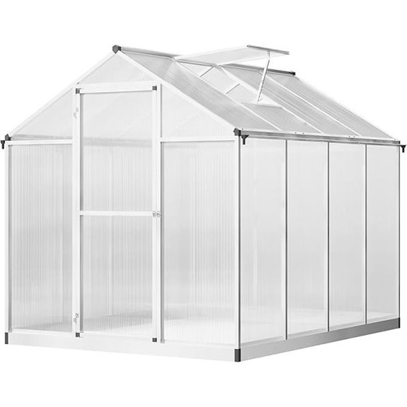 Outsunny 8'x6' Greenhouse with Rain Gutter and Vent