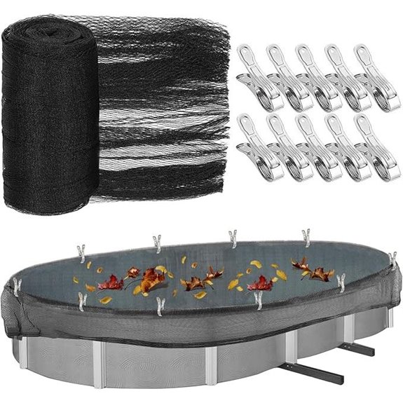 15x28 Ft Oval Pool Leaf Cover with Clips