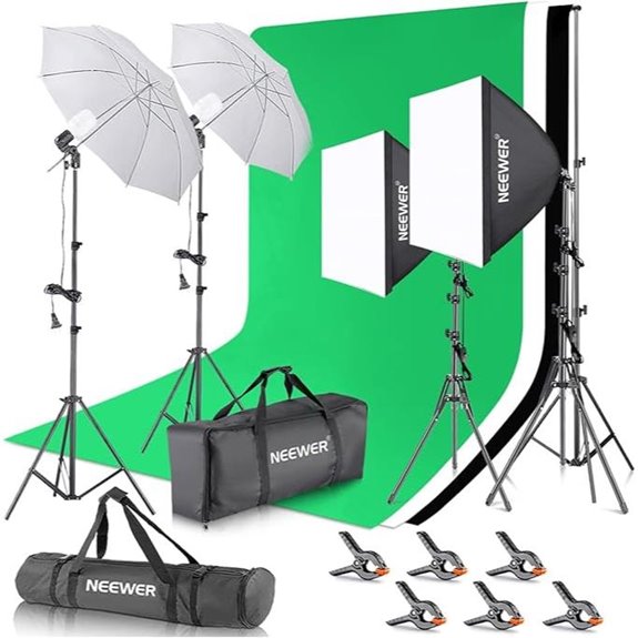 NEEWER Photography Lighting Kit with Backdrops and Stand
