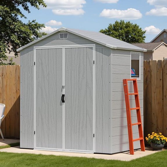 Devoko 6x4 FT Plastic Outdoor Storage Shed