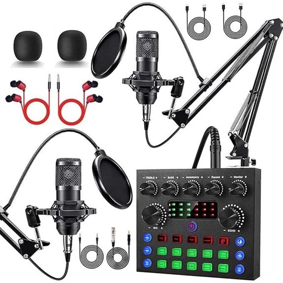 Upgraded Podcast Equipment Bundle with Microphone and Sound Card