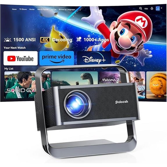 Smart 1080P/4K WiFi 6 Portable Home Theater Projector