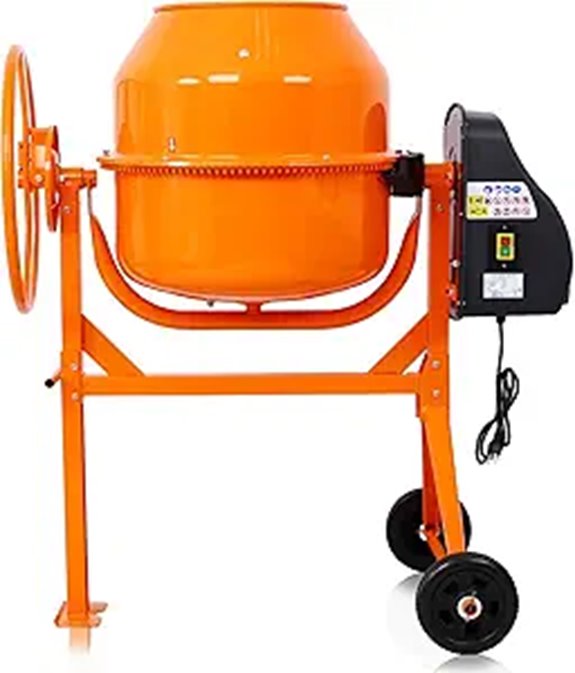 Portable 5 Cu Ft Concrete Mixer with Wheels