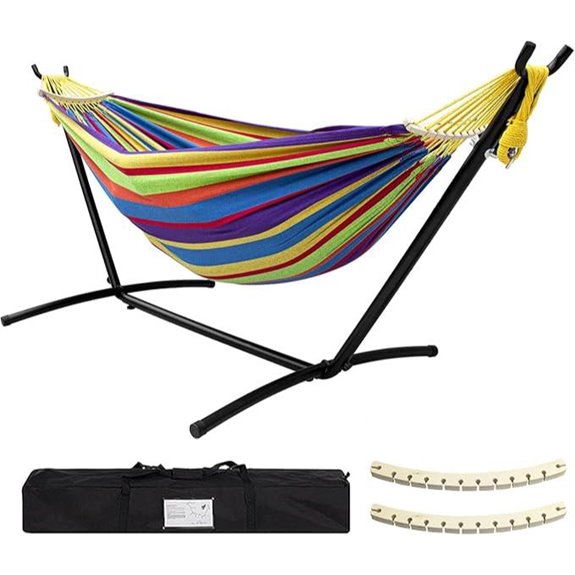 SZHLUX Double Hammock with Stand and Carry Bag