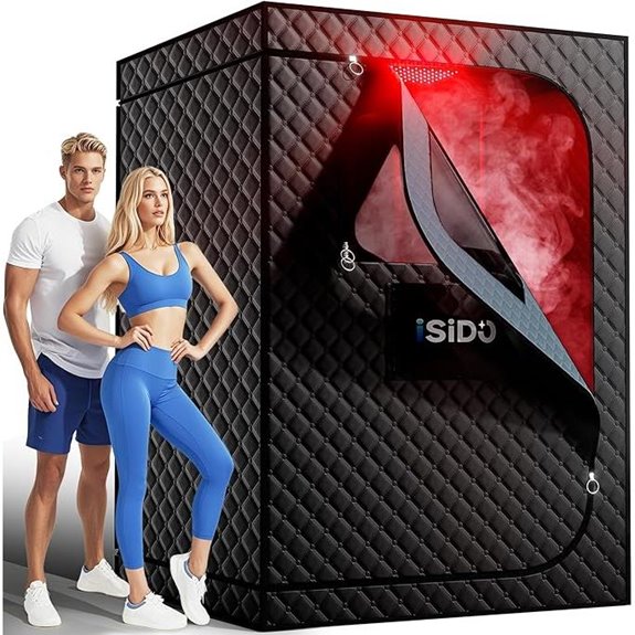 Portable 2-Person Infrared Steam Sauna with Red Light