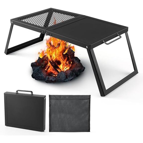 Odoland Folding Campfire Grill with Storage Bag
