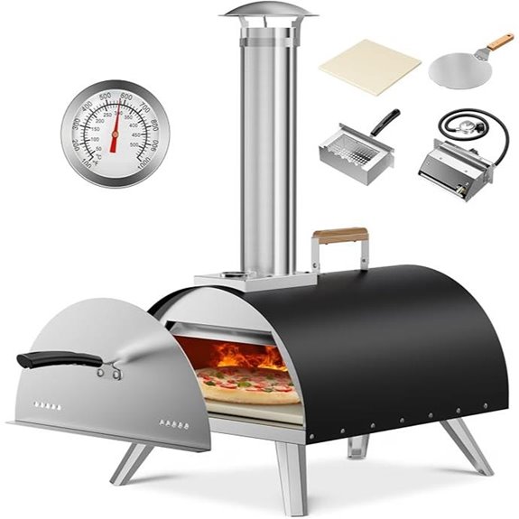 Multi-Fuel 12 Portable Pizza Oven with Thermometer