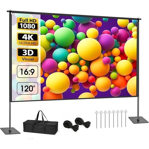 Portable 120 Outdoor Projector Screen with Stand