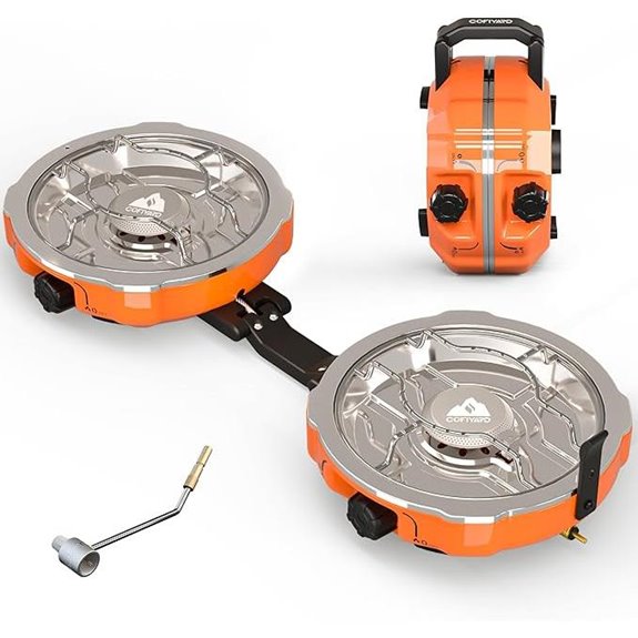 Portable 20,000 BTU 2-Burner Propane Camping Stove