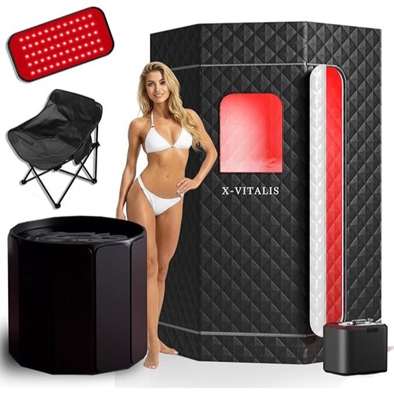 Portable Steam Sauna with Red Light & Ice Bath