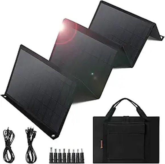 Foldable 60W Solar Panel with USB and DC Outputs