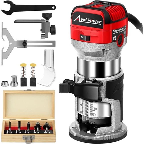 AVID POWER 6.5A 1.25HP Wood Router Kit