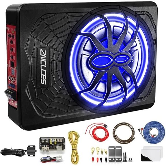 1200W Under-Seat Car Subwoofer with LED Ambient Light