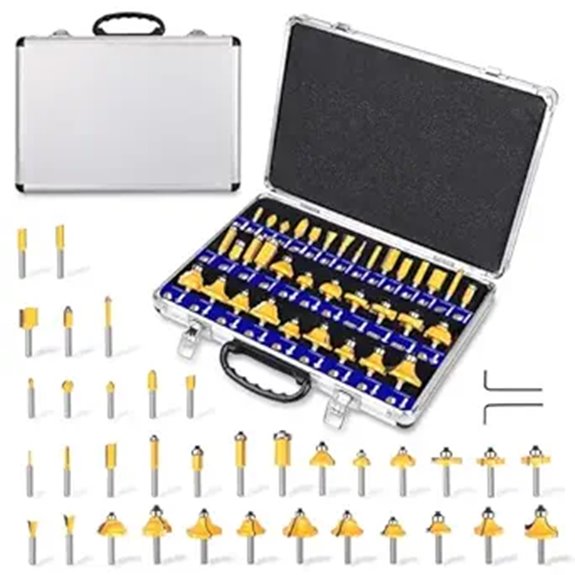 PlatinumEdge Tungsten Router Bits Set with Storage