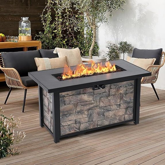 48 Propane Fire Pit Table with Lava Rock