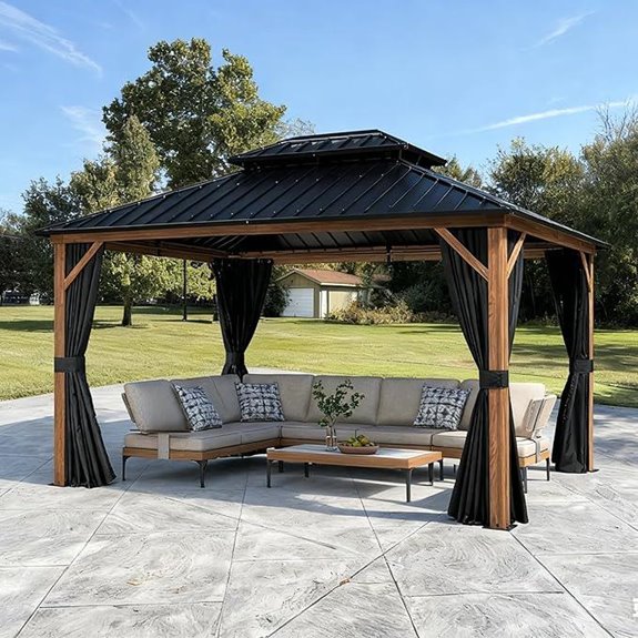 PURPLE LEAF 10x12 Aluminum Gazebo with Curtains