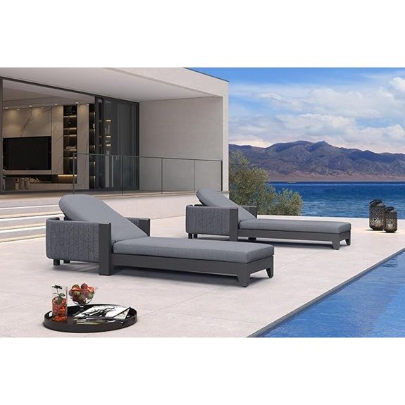 Purple Leaf Outdoor Daybed and Lounge Chairs Set