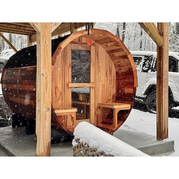 Customizable Barrel Sauna with Red Cedar & Infrared Features