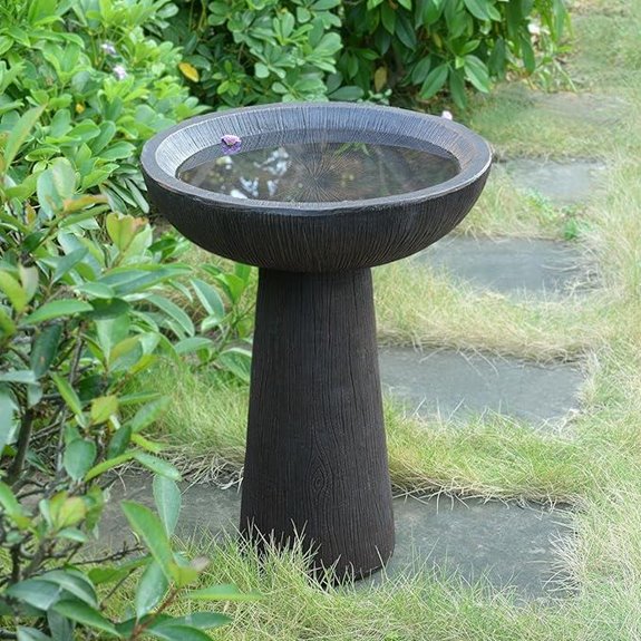 Bird Bath for Outside - 26 Resin Wood Pattern Water Feature