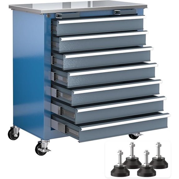 LARBANKE 7-Drawer Rolling Tool Chest with Lock