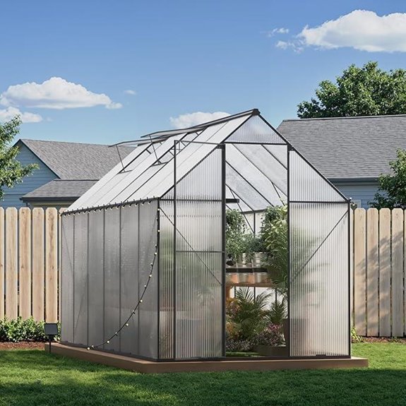 6x12 FT Outdoor Greenhouse with Roof Vent