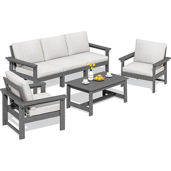 SERWALL 6-Piece Outdoor Patio Conversation Set