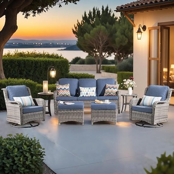 Ovios 6-Piece Patio Lounge Set with Cushions