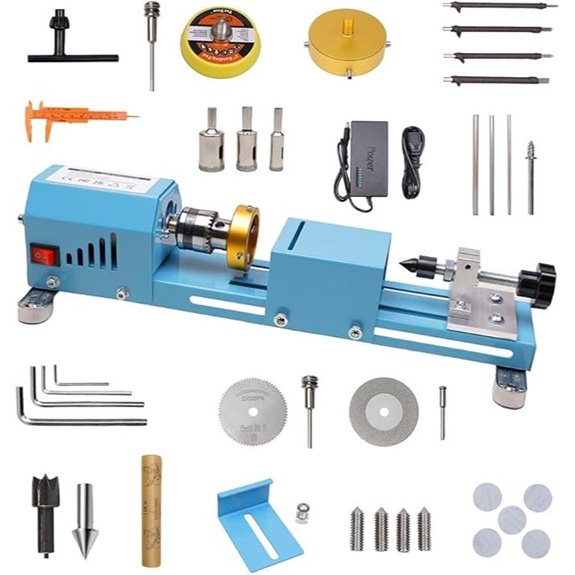 Mini Wood Lathe Machine with Shields