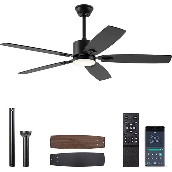 SUNMORY 52 Smart Ceiling Fan with Lights and Remote
