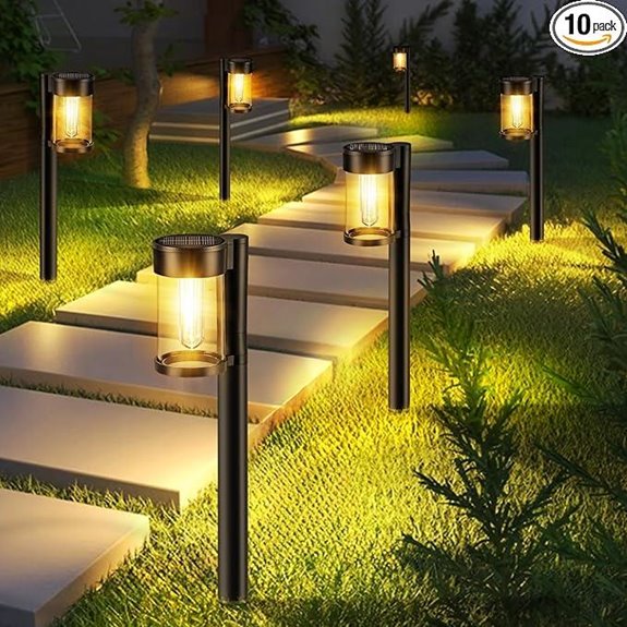 Mancra Solar Pathway Lights 10 Pack Outdoor Waterproof
