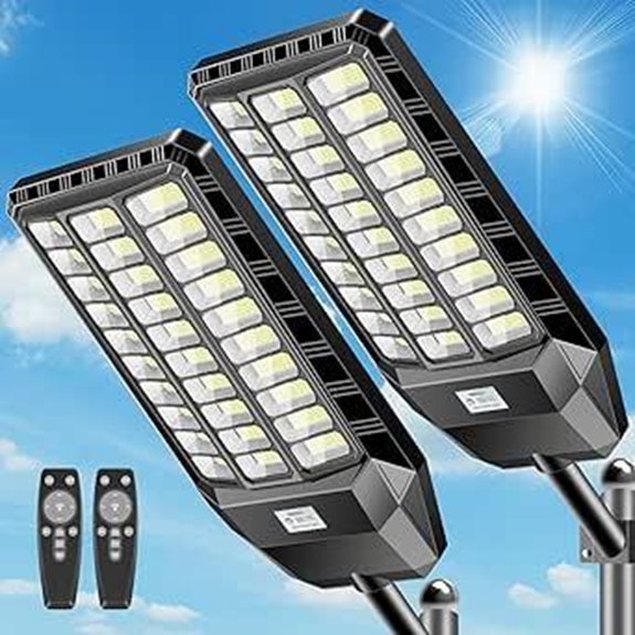 CEDIO Solar Street Lights with Motion Sensor (2 Pack)