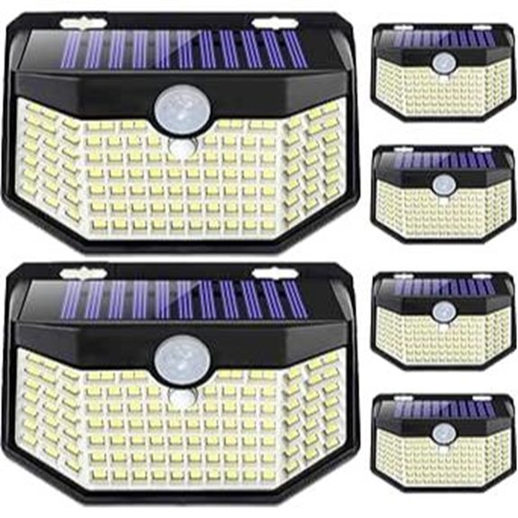 HMCITY 120 LED Solar Wall Lights 6-Pack