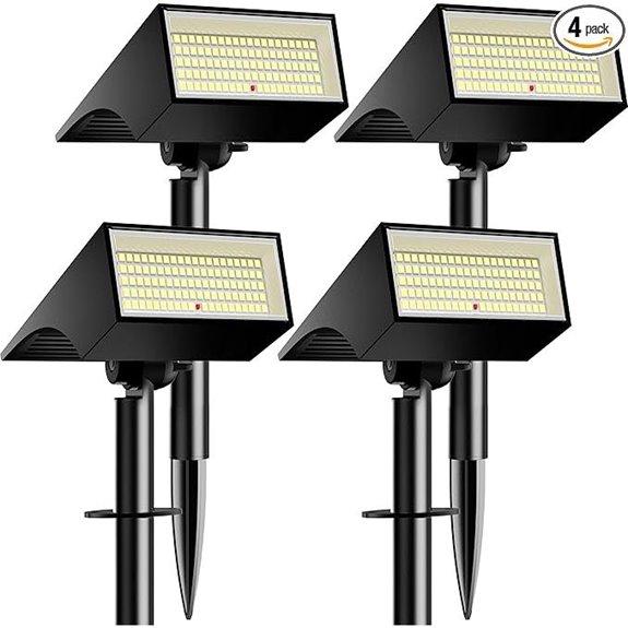 Koicaxy Solar Garden Spotlights 4-Pack Waterproof 100 LEDs