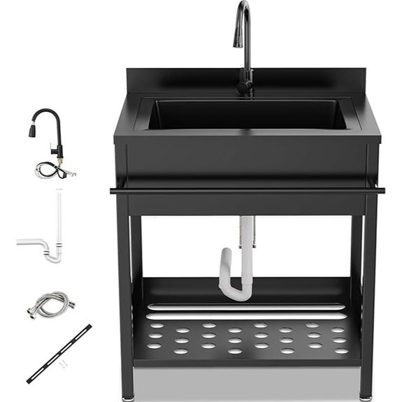 Stainless Steel Utility Sink with Faucet and Pull-Out