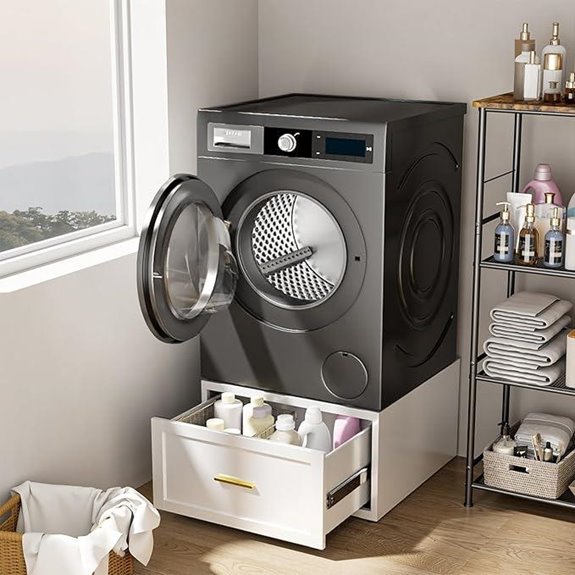 Heavy Duty Washer and Dryer Pedestal with Storage