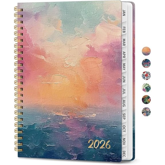 2026 Aesthetic Weekly Monthly Planner with Tabs
