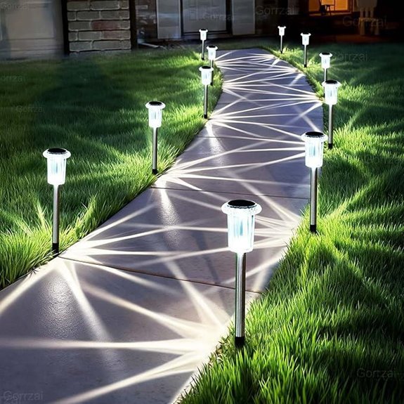 Solar Pathway Lights 10 Pack Waterproof LED Garden Stake