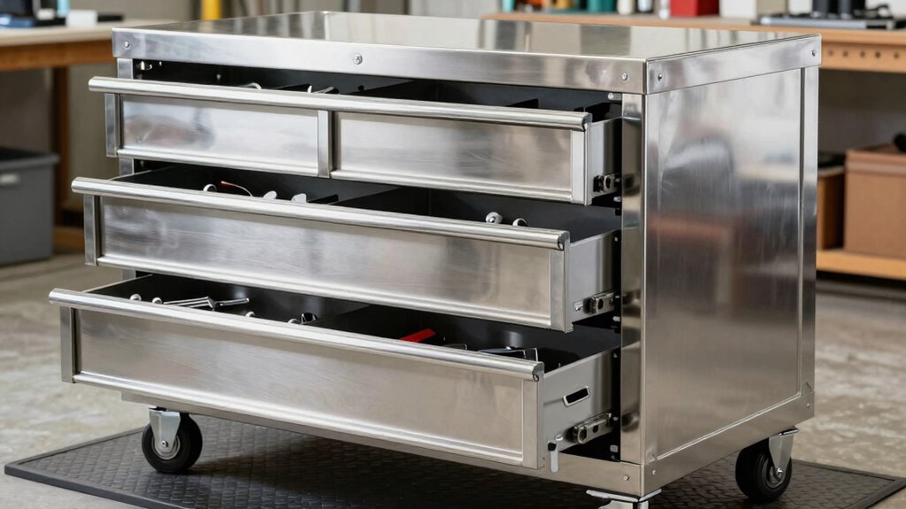 top stainless tool cabinets