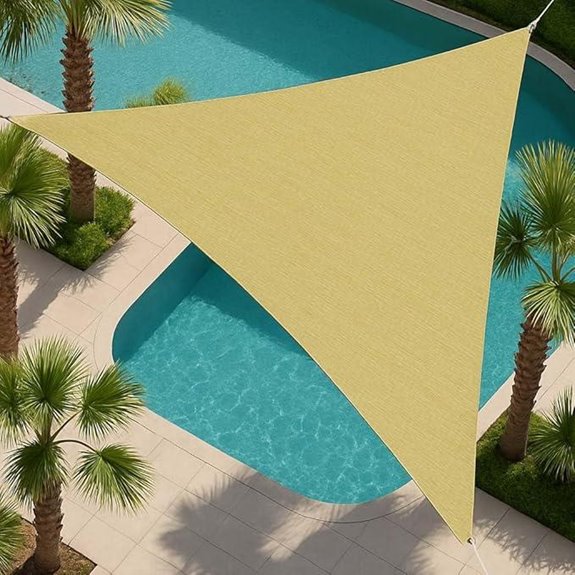 Triangle Sun Shade Sail 10x10x10FT UV-Blocking Canopy