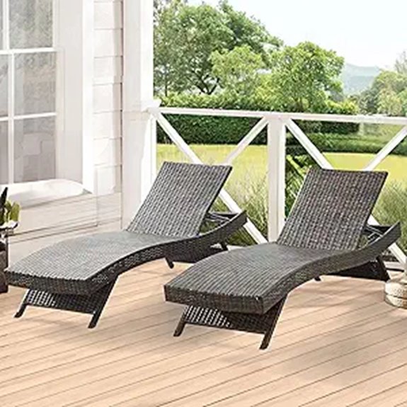 79 Outdoor Rattan Reclining Lounge Set (2 Pieces)
